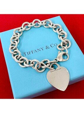 Tiffany & Co Vintage Return to Tiffany Heart Tag Bracelet 925 Sterling Silver